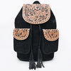 ADBG1809 American Darling Hand Tooled Floral Carved Leather Western Backpack Bag