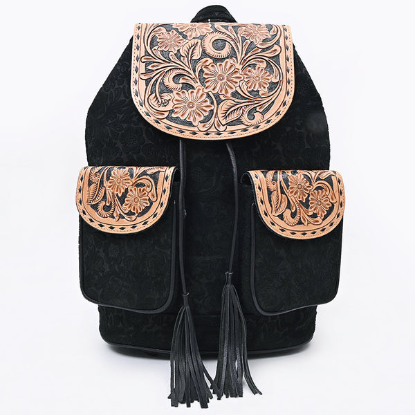 ADBG1809 American Darling Hand Tooled Floral Carved Leather Western Backpack Bag