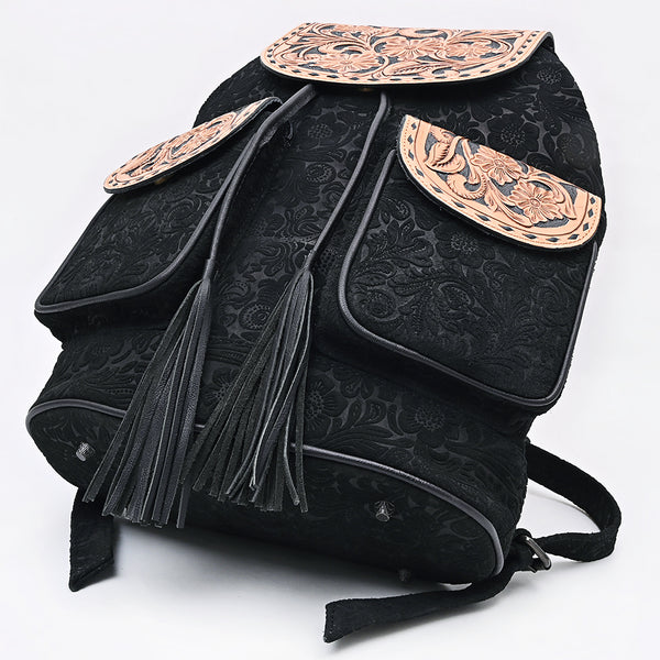 ADBG1809 American Darling Hand Tooled Floral Carved Leather Western Backpack Bag