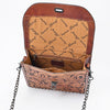 ADBG1816 American Darling Hand Tooled Floral Carved Leather Western Cross body Bag with Chain Strap