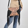 ADBG1821 American Darling Hand Tooled Floral Envelop Bag with Fringes and Damascus Detailing