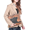 ADBG1823 American Darling Hand Tooled Floral & Crocodile Embossed Leather Western Portfolio Bag