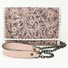 ADBG1831 American Darling Hand Tooled Floral Carved Braided Leather Western Crossbody Bag