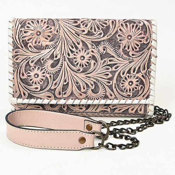 ADBG1831 American Darling Hand Tooled Floral Carved Braided Leather Western Crossbody Bag