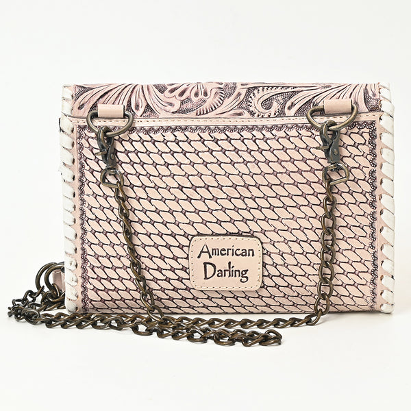 ADBG1831 American Darling Hand Tooled Floral Carved Braided Leather Western Crossbody Bag