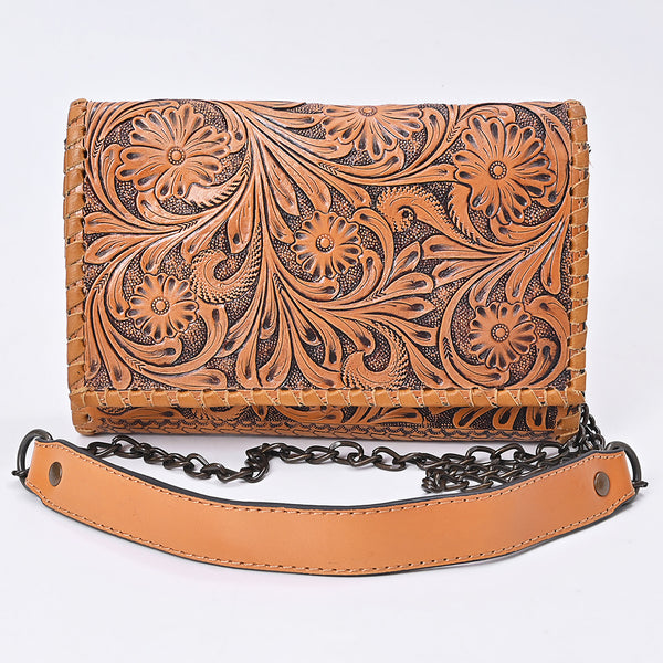 ADBG1831 American Darling Hand Tooled Floral Carved Braided Leather Western Crossbody Bag