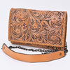 ADBG1831 American Darling Hand Tooled Floral Carved Braided Leather Western Crossbody Bag