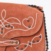 ADBG1832 American Darling Western Cross body Bag with Rivetted Genuine Suede Leather & Embroidery