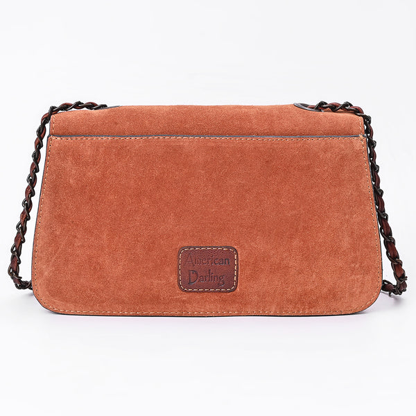 ADBG1832 American Darling Western Cross body Bag with Rivetted Genuine Suede Leather & Embroidery