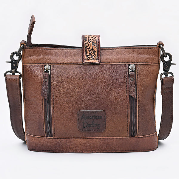 ADBG1833 American Darling Hand Tooled Floral & Cowhide Western Cross body Bag