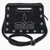 ADBG1835 American Darling Floral embossed Western Leather Clutch Damascus Bag with Turquoise Accents
