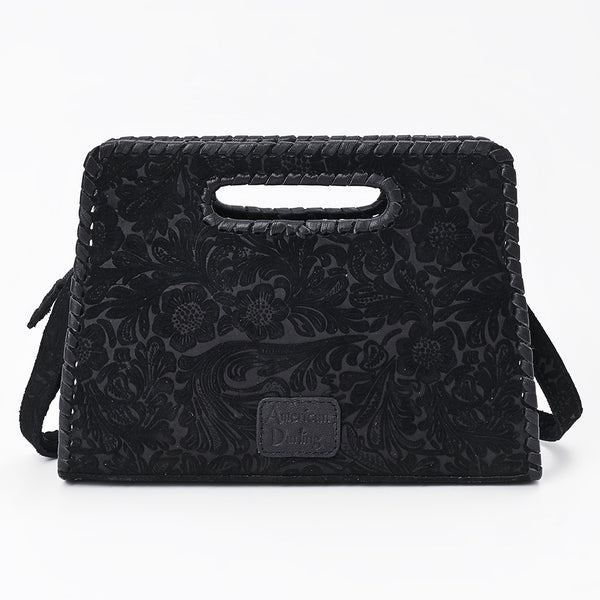ADBG1835 American Darling Floral embossed Western Leather Clutch Damascus Bag with Turquoise Accents
