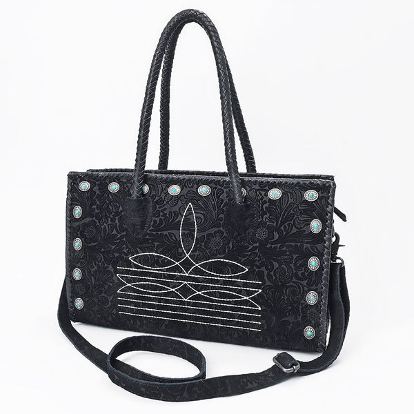 ADBG1837 American Darling Western Leather Tote Bag Boot Stitching & Damascus