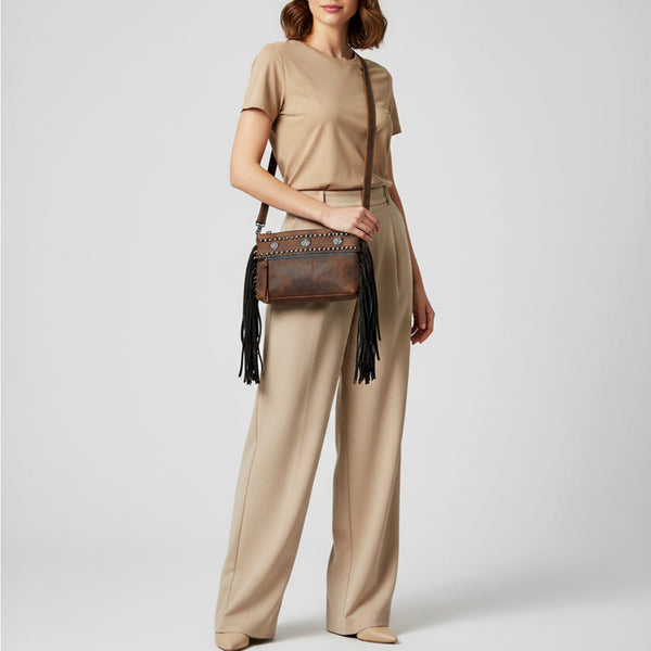 ADBGM810 Embossed Crossbody Genuine Leather Women Bag