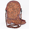 ADBG1846 American Darling Western Leather Cross body Bag - Hand-Tooled Floral Shoe Shape Crossbody