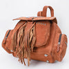 ADBG1853 American Darling Western Genuine Suede Backpack Bag with Fringes and Horseshoe Concho