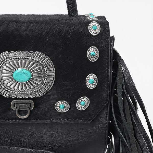 ADBG983C American Darling Cowhide Western Leather Cross body Bag with Fringes