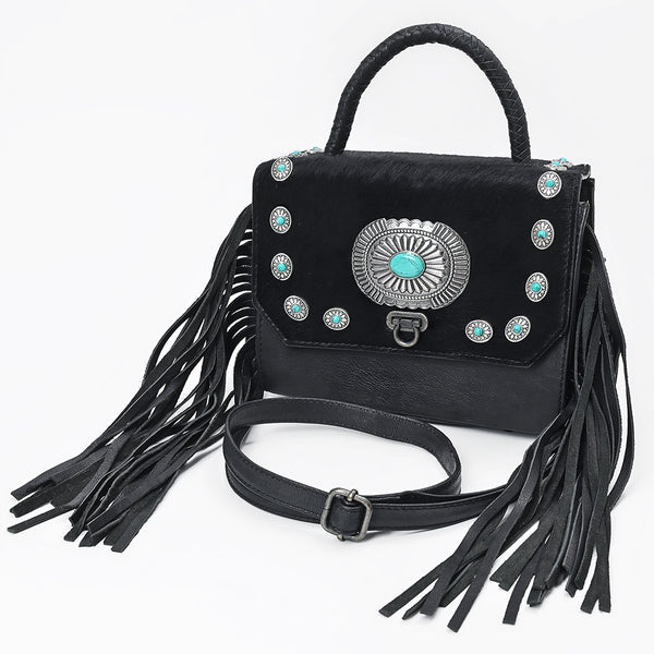 ADBG983C American Darling Cowhide Western Leather Cross body Bag with Fringes