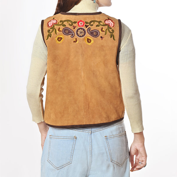 ADJKT078 American Darling Western Suede Apparel - Handcrafted Embroidered Luxe Vest