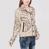 ADJKT079 Women Western Button-Front Woolen Jacket with Embroidery