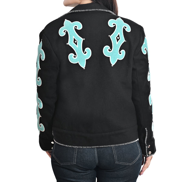 ADJKT080 American Darling Western Embroidered Apparel -Black Artisan Handcrafted Woolen Jacket