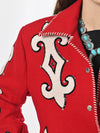 ADJKT081 American Darling Western Embroidered Apparel - Red Artisan Handcrafted Woolen Jacket
