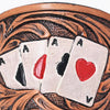 ADHCG101A-L American Darling Hand Tooled Leather Hair Clip with Playing Cards Design |