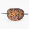 ADHCG101E-L American Darling Leather Hair Stick Barrette Sunflower Tan Hair Accessories