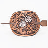 ADHCG102C-S American Darling Leather Hair Stick Barrette Dice Tan Hair Accessories