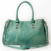 ADBGM127 Distressed Leather Tote Bag - Western Whipstitch Handbag with Crossbody Strap