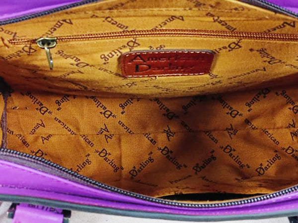 ADBG1889 Tote Pink Hand Tooled Hair on Genuine Leather Women Bag