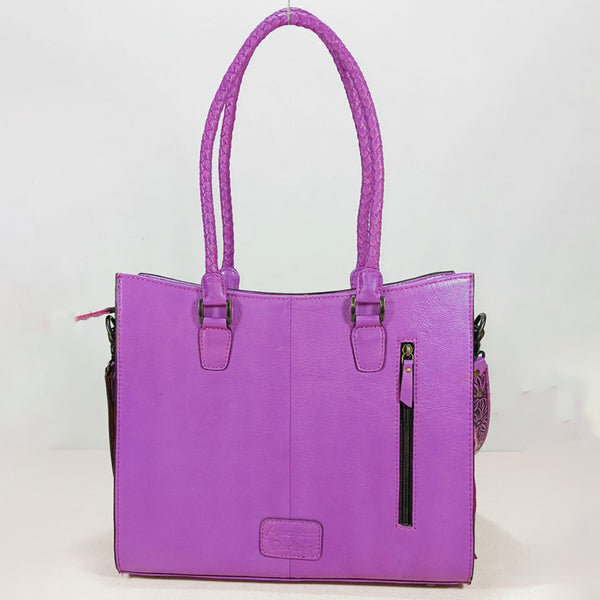 ADBG1889 Tote Pink Hand Tooled Hair on Genuine Leather Women Bag