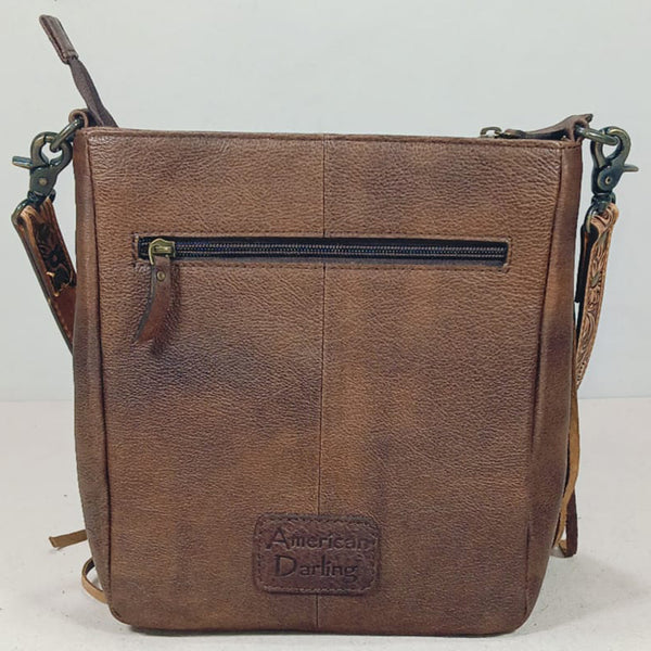 ADBG1891 Crossbody Hand Tooled Hair on Genuine Leather Women Bag