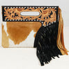 ADBG1893 Clutch Hand Tooled Hair on Genuine Leather Women Bag