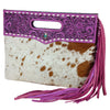ADBG1894 Clutch Hand Tooled Hair on Genuine Leather Women Bag
