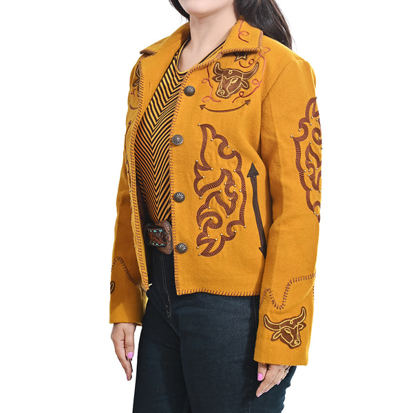 ADJKT092 American Darling Western Embroidered Apparel - Artisan Handcrafted Woolen Jacket