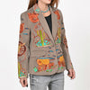 ADBZ070 American Darling Grey Fabric Blazer Jacket Western Wagon Cactus Embroidery