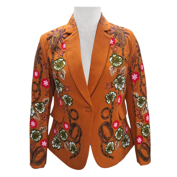 ADBZ077 American Darling Burnt Orange Fabric Blazer Western Bronco Rider Jacket