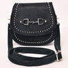 ADBGM851 American Darling Western Leather Cross body Bag with Hair-On Cowhide and Rivets