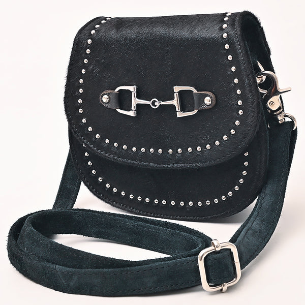 ADBGM851 American Darling Western Leather Cross body Bag with Hair-On Cowhide and Rivets