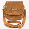 ADBGM852 American Darling Western Suede Leather Cross body Bag with Rivetted Trim