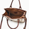 ADBGM854 American Darling Western Leather Tote Bag with Hair-On Cowhide and Braided Accents
