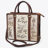 ADBGM854 American Darling Western Leather Tote Bag with Hair-On Cowhide and Braided Accents
