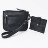 ADBG1896 American Darling Western Leather Coin Purse with card holder - Hand-Tooled Floral Carved