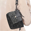 ADBG1896 American Darling Western Leather Coin Purse with card holder - Hand-Tooled Floral Carved