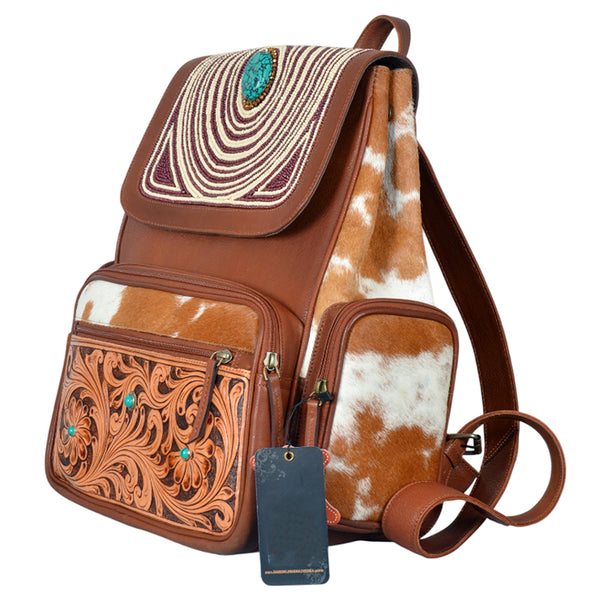 ADBGA989 Backpack Hand-tooled Genuine Leather women bag western Bag