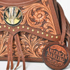 ADBGA999 American Darling Western Hand Tooled Floral Bucket Bag - Riveted Leather with Fringes