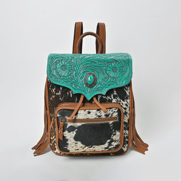 ADBGZ939 Backpack Hand Tooled Hair on Genuine Leather Women Bag
