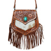 ADBGZ943 Crossbody Hair on Hand Tooled Genuine Leather Women Bag