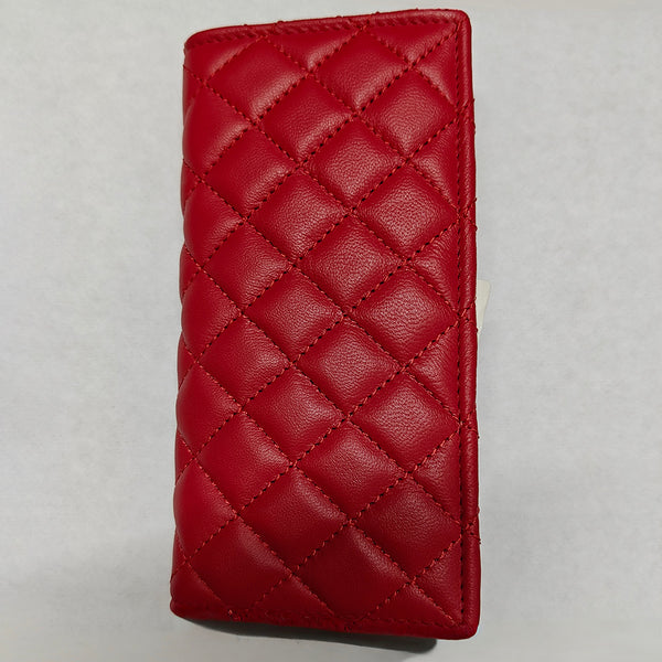 NMBGM221 Never Mind Diamond Quilted Leather Long Bifold Wallet